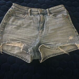 American Eagle Outfitters Light Wash Distressed Denim Shorts